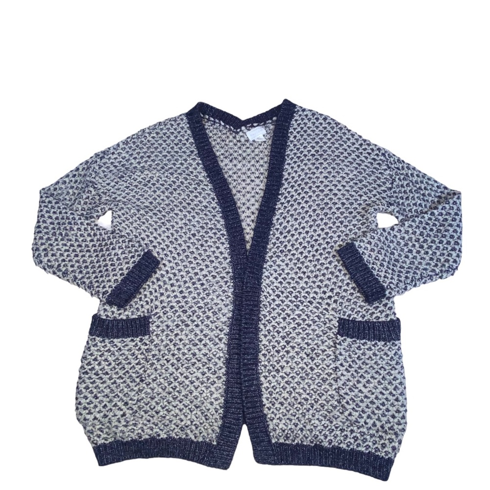 Caslon Navy & Cream Open Cardigan Sweater - Women’s Small Petite